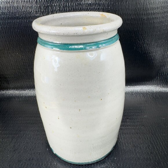 Saratoga NY Stoneware Crock Jar Vase Kitchen Utensil Holder Storage Hand Made - Picture 9 of 10